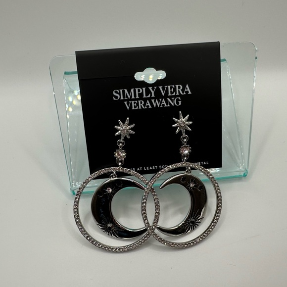 Simply Vera - Vera Wang Moon Star Orbital Drop earrings NWT - Picture 5 of 6
